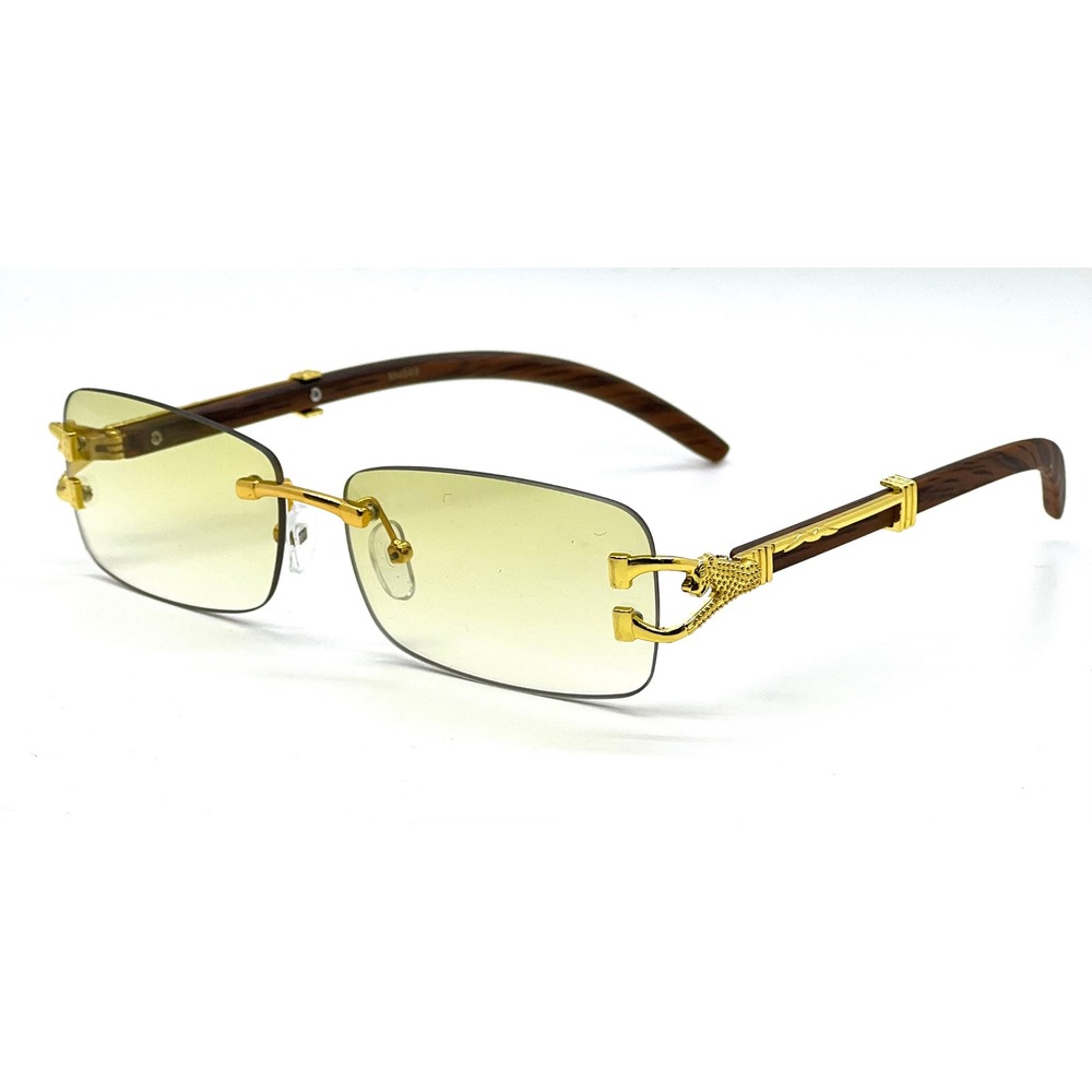 Men Women Sunglasses Square Green Lens Fashion Gold Frame Rapper Icedout  Lentes - Picture 4 of 6